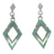 Authentic Sterling Silver Turquoise And Opal Post Dangle Earrings AX51655