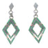 Authentic Sterling Silver Turquoise And Opal Post Dangle Earrings AX51655
