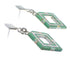 Authentic Sterling Silver Turquoise And Opal Post Dangle Earrings AX51655