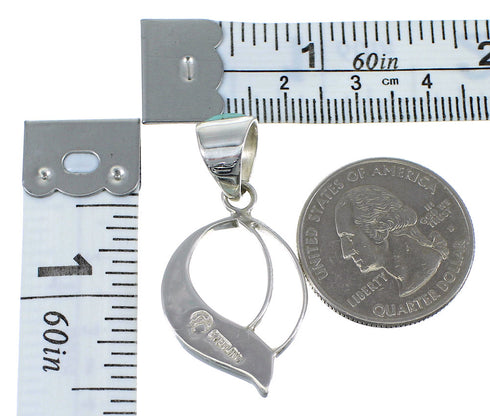 Sterling Silver And Turquoise Inlay Slide Pendant AX51858