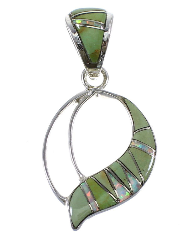 Turquoise And Opal Sterling Silver Pendant AX51870