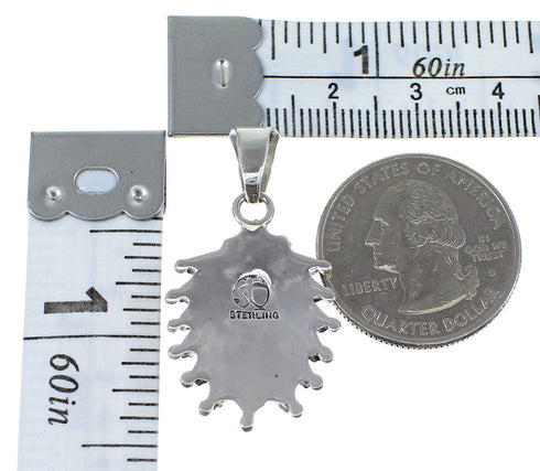 Silver Turquoise Water Wave Needlepoint Pendant AX51909