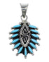 Silver Southwest Turquoise Water Wave Needlepoint Pendant AX51911