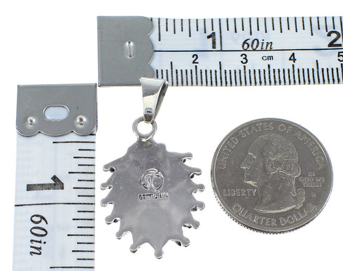 Silver Southwest Turquoise Water Wave Needlepoint Pendant AX51911