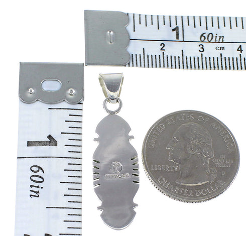 Turquoise Inlay Silver Southwest Pendant YX51584