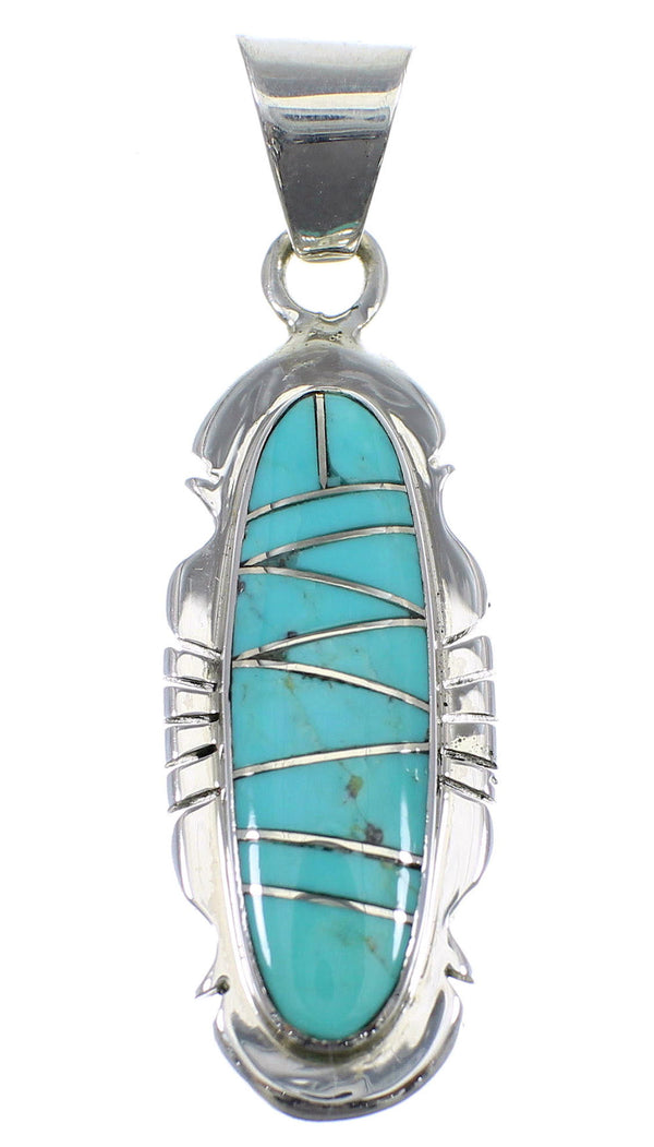 Turquoise Southwestern Sterling Silver Pendant YX51587
