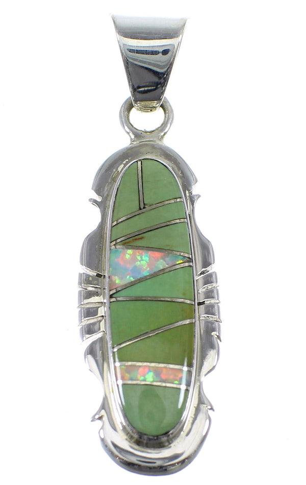 Silver Jewelry Turquoise And Opal Inlay Pendant YX51590