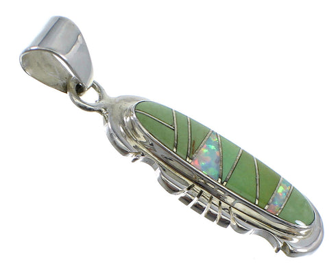 Silver Jewelry Turquoise And Opal Inlay Pendant YX51590