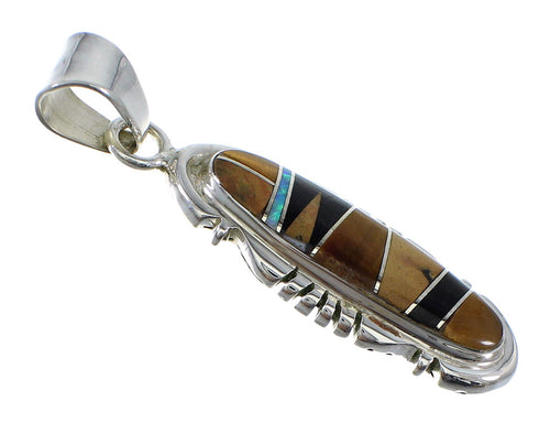 Multicolor Inlay Silver Pendant YX51628