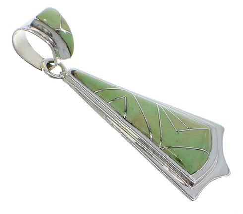 Authentic Turquoise Inlay Sterling Silver Pendant YX51731