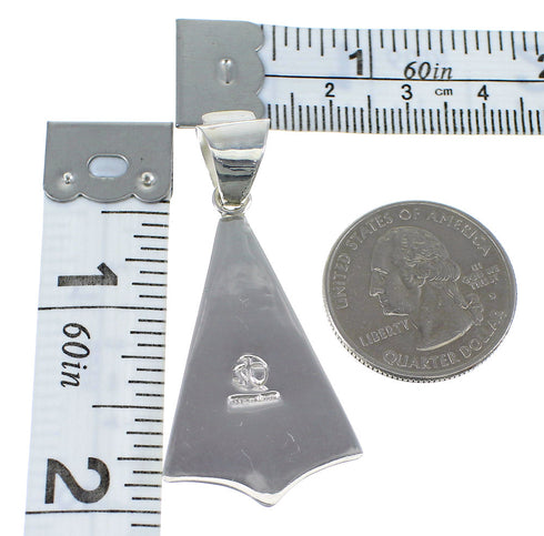 Authentic Turquoise Inlay Sterling Silver Pendant YX51731