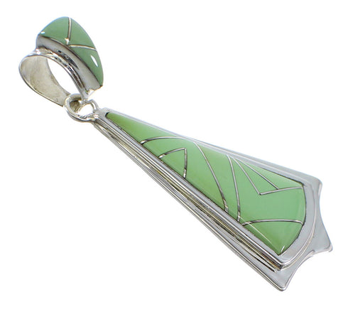 Southwestern Turquoise Inlay Sterling Silver Pendant YX51735