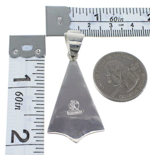 Southwestern Turquoise Inlay Sterling Silver Pendant YX51737