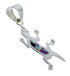 Southwest Multicolor Sterling Silver Lizard Pendant YX51769