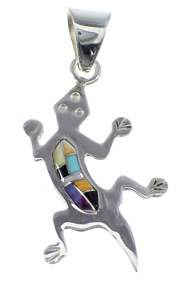 Multicolor Sterling Silver Southwestern Lizard Pendant YX51778