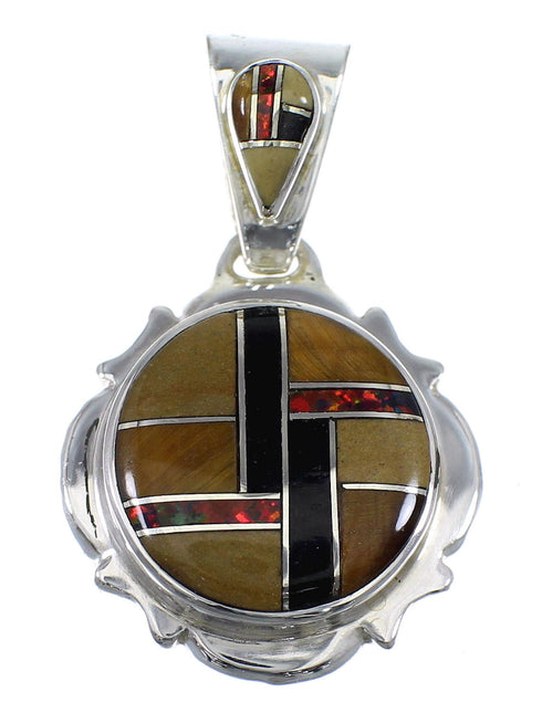 Multicolor Genuine Sterling Silver Southwestern Pendant YX51809