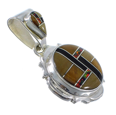 Multicolor Genuine Sterling Silver Southwestern Pendant YX51809