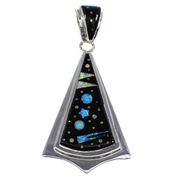 Multicolor Silver Native American Galaxy Design Slide Pendant AX53114
