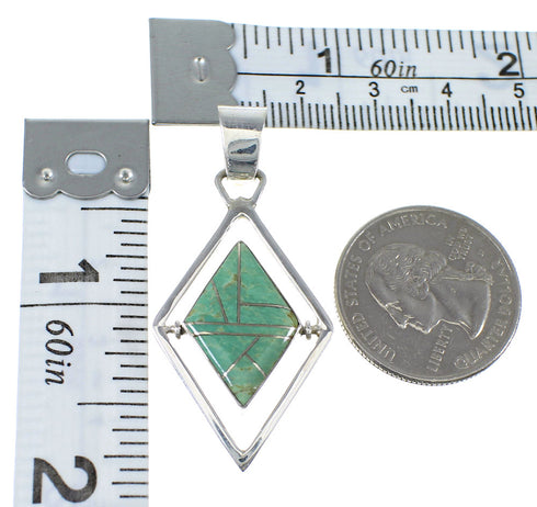 Silver Multicolor Native American Village Design Reversible Pendant AX53127