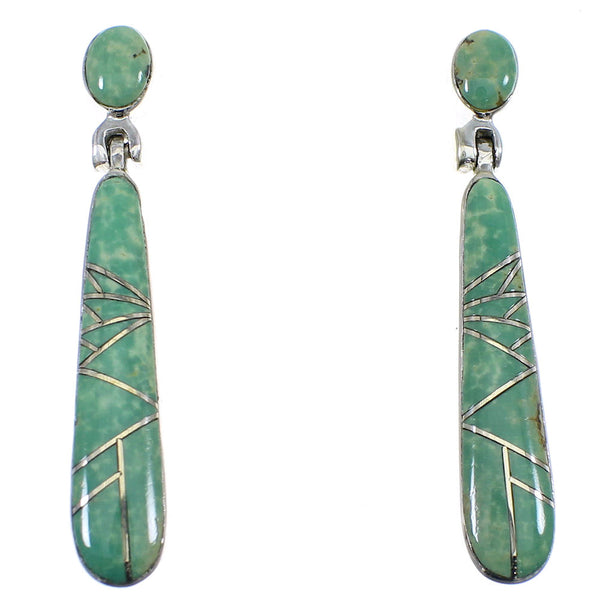 Turquoise Sterling Silver Post Dangle Earrings YX53637