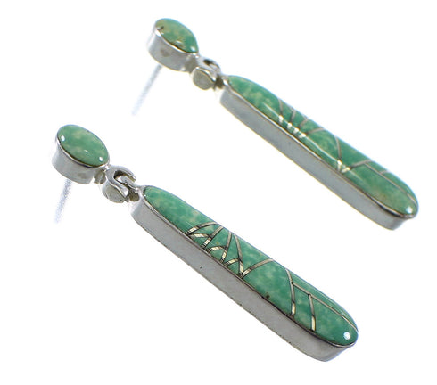 Turquoise Sterling Silver Post Dangle Earrings YX53637