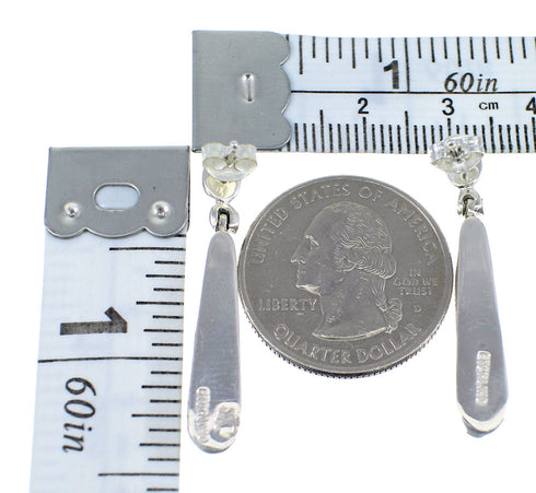 Turquoise Sterling Silver Post Dangle Earrings YX53637