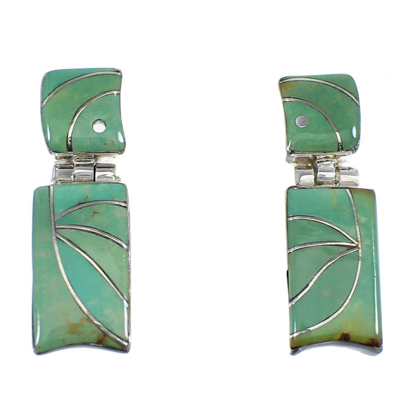 Genuine Sterling Silver Turquoise Inlay Earrings EX53977