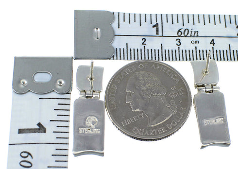 Southwestern Sterling Silver And Turquoise Earrings EX53978