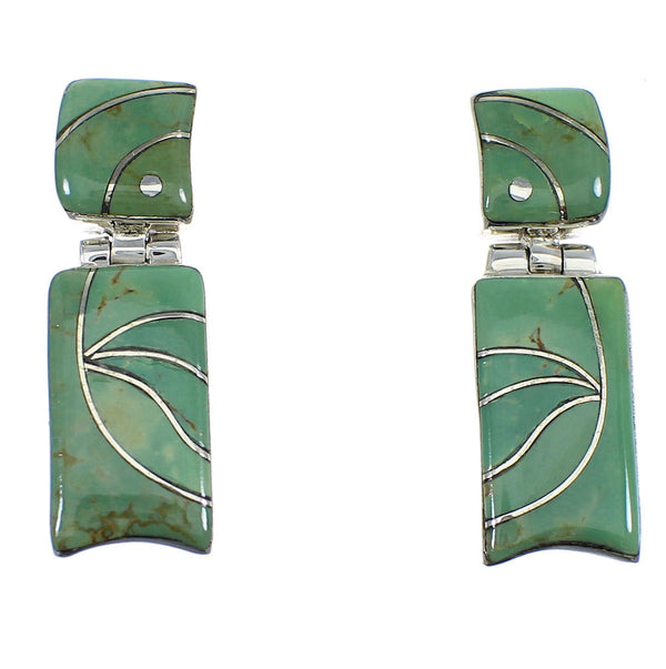 Turquoise Sterling Silver Post Dangle Earrings EX53979