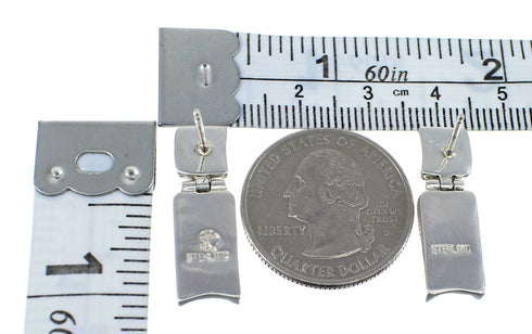 Turquoise Sterling Silver Post Dangle Earrings EX53979