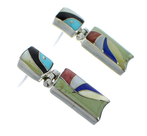 Southwestern Multicolor Sterling Silver Earrings EX54035