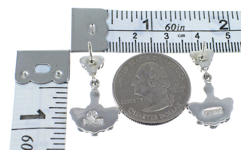 Turquoise Southwestern Sterling Silver Post Dangle Earrings YX52199