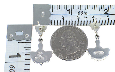 Turquoise Sterling Silver Southwestern Post Dangle Earrings YX52200