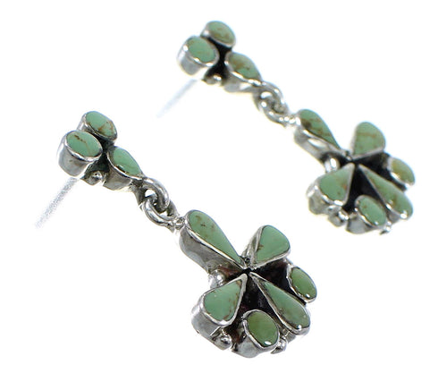 Turquoise Genuine Sterling Silver Post Dangle Earrings YX52201