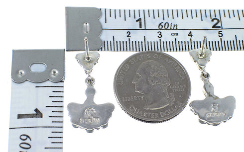 Turquoise Genuine Sterling Silver Post Dangle Earrings YX52201