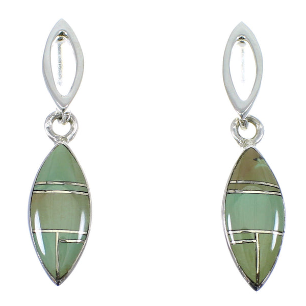 Turquoise Genuine Sterling Silver Post Dangle Earrings YX52229