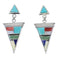 Multicolor Siver Post Dangle Southwestern Earrings YX52370