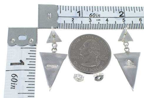 Multicolor Siver Post Dangle Southwestern Earrings YX52371