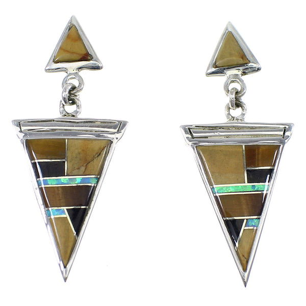 Multicolor Sterling Siver Post Dangle Earrings YX52391