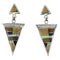 Multicolor Sterling Siver Post Dangle Earrings YX52391