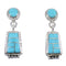 Turquoise Sterling Silver Post Dangle Southwestern Earrings YX53469