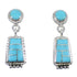 Turquoise Sterling Silver Post Dangle Southwestern Earrings YX53469