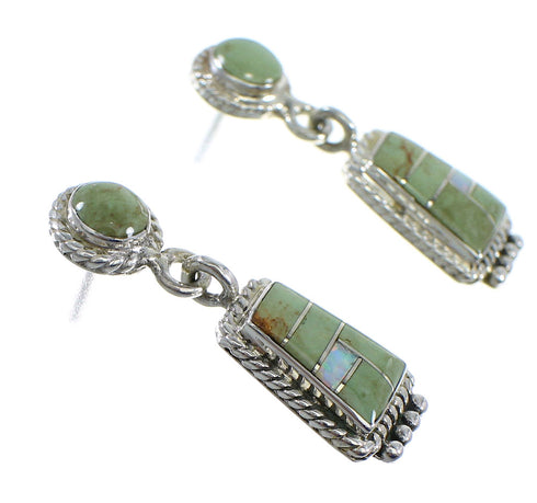 Turquoise Opal Sterling Silver Post Dangle Earrings YX53479