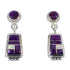 Magenta Turquoise And Opal Sterling Silver Post Dangle Earrings YX53508