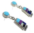 Sterling Silver Multicolor Inlay Post Dangle Earrings YX53515