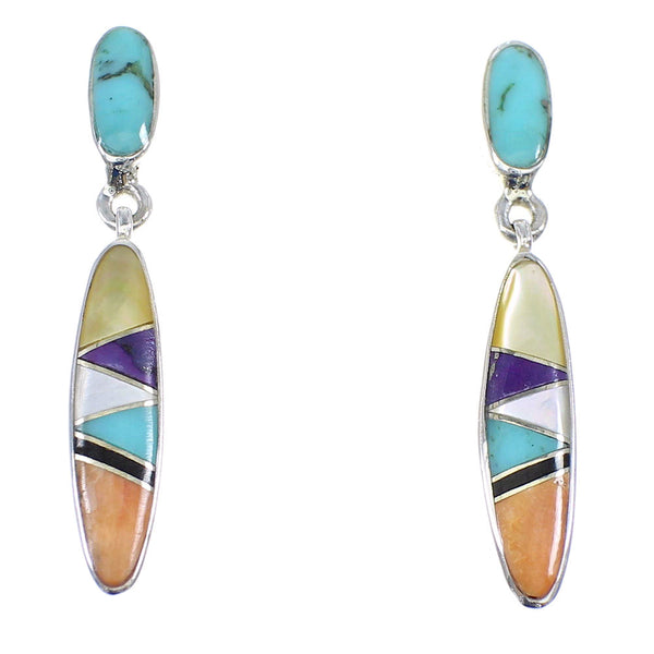 Multicolor Sterling Silver Southwestern Earrings YX53583