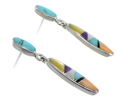 Multicolor Sterling Silver Southwestern Earrings YX53583