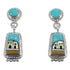 Multicolor Inlay Sterling Silver Native American Village Design Earrings YX53588