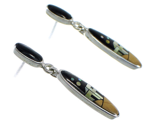 Sterling Silver Multicolor Native American Pueblo Design Earrings YX53590