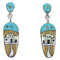 Sterling Silver Multicolor Native American Pueblo Design Earrings YX53283